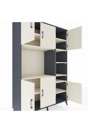 Hyperion Dolap 10 Raflı 6 Kapaklı 132x44x195 Antrasit-Aytaşı/Aytaşı