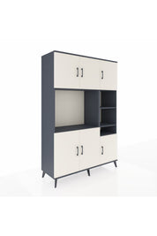 Hyperion Dolap 10 Raflı 6 Kapaklı 132x44x195 Antrasit-Aytaşı/Antrasit