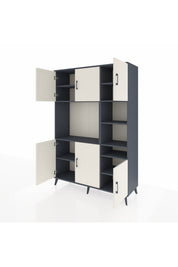 Hyperion Dolap 10 Raflı 6 Kapaklı 132x44x195 Antrasit-Aytaşı/Antrasit