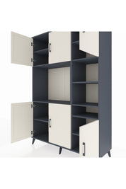 Hyperion Dolap 10 Raflı 6 Kapaklı 132x44x195 Antrasit-Aytaşı/Antrasit