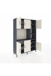 Hyperion Dolap 10 Raflı 6 Kapaklı 132x44x195 Antrasit-Aytaşı/Antrasit