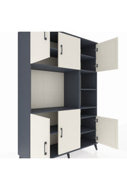 Hyperion Dolap 10 Raflı 6 Kapaklı 132x44x195 Antrasit-Aytaşı/Antrasit