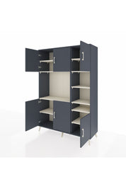 Hyperion Dolap 10 Raflı 6 Kapaklı 132x44x195 Antrasit-Antrasit/Aytaşı