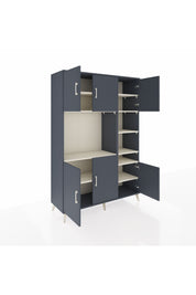 Hyperion Dolap 10 Raflı 6 Kapaklı 132x44x195 Antrasit-Antrasit/Aytaşı