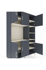 Hyperion Dolap 10 Raflı 6 Kapaklı 132x44x195 Antrasit-Antrasit/Aytaşı