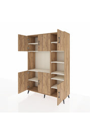 Hyperion Dolap 10 Raflı 6 Kapaklı 132x44x195 Çam-Çam/Aytaşı