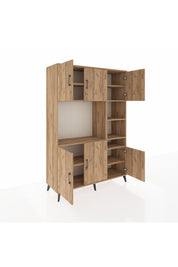 Hyperion Dolap 10 Raflı 6 Kapaklı 132x44x195 Çam-Çam/Çam