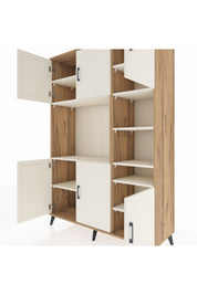 Hyperion Dolap 10 Raflı 6 Kapaklı 132x44x195 Çam-Aytaşı/Aytaşı