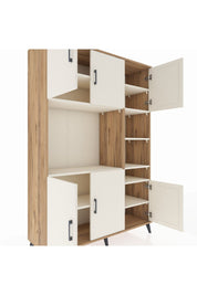 Hyperion Dolap 10 Raflı 6 Kapaklı 132x44x195 Çam-Aytaşı/Aytaşı