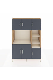 Hyperion Dolap 10 Raflı 6 Kapaklı 132x44x195 Çam-Antrasit/Aytaşı