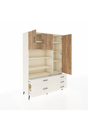 Hyperion Dolap 9 Raflı 5 Çekmeceli 3 Kapaklı 132x44x195 Aytaşı-Çam/Aytaşı