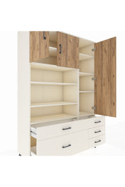 Hyperion Dolap 9 Raflı 5 Çekmeceli 3 Kapaklı 132x44x195 Aytaşı-Çam/Aytaşı