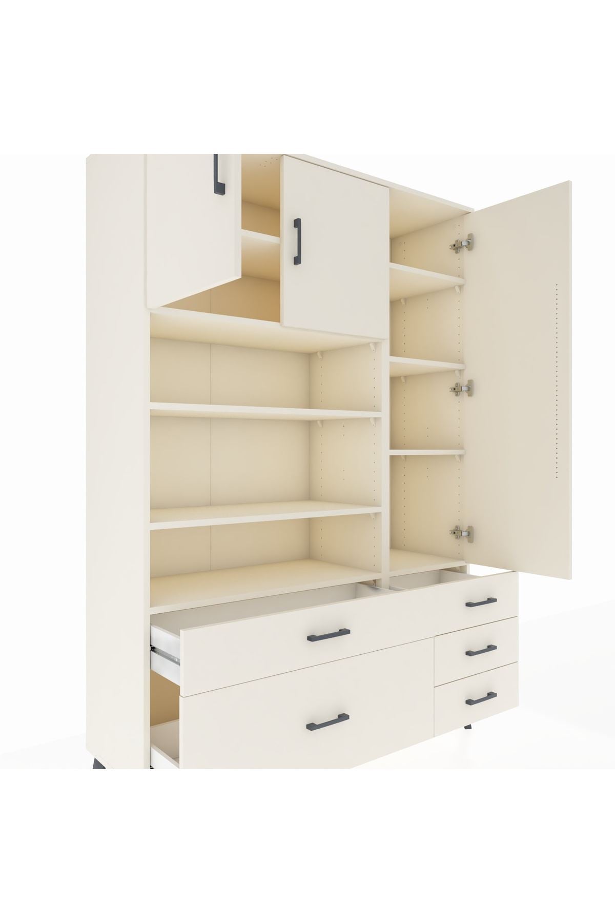 Hyperion Dolap 9 Raflı 5 Çekmeceli 3 Kapaklı 132x44x195 Aytaşı-Aytaşı/Aytaşı