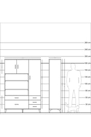 Hyperion Dolap 9 Raflı 5 Çekmeceli 3 Kapaklı 132x44x195 Aytaşı-Aytaşı/Aytaşı