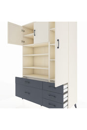 Hyperion Dolap 9 Raflı 5 Çekmeceli 3 Kapaklı 132x44x195 Aytaşı-Aytaşı/Antrasit