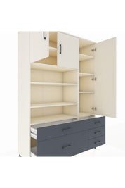 Hyperion Dolap 9 Raflı 5 Çekmeceli 3 Kapaklı 132x44x195 Aytaşı-Aytaşı/Antrasit