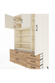 Hyperion Dolap 9 Raflı 5 Çekmeceli 3 Kapaklı 132x44x195 Aytaşı-Aytaşı/Çam