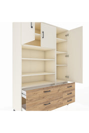 Hyperion Dolap 9 Raflı 5 Çekmeceli 3 Kapaklı 132x44x195 Aytaşı-Aytaşı/Çam