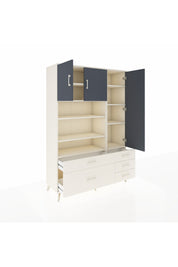 Hyperion Dolap 9 Raflı 5 Çekmeceli 3 Kapaklı 132x44x195 Aytaşı-Antrasit/Aytaşı