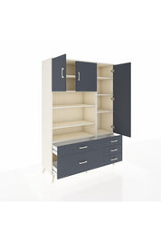 Hyperion Dolap 9 Raflı 5 Çekmeceli 3 Kapaklı 132x44x195 Aytaşı-Antrasit/Antrasit