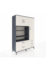 Hyperion Dolap 9 Raflı 5 Çekmeceli 3 Kapaklı 132x44x195 Antrasit-Aytaşı/Aytaşı