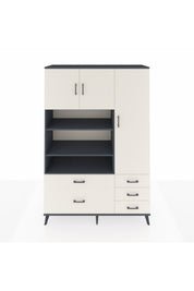 Hyperion Dolap 9 Raflı 5 Çekmeceli 3 Kapaklı 132x44x195 Antrasit-Aytaşı/Aytaşı