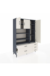 Hyperion Dolap 9 Raflı 5 Çekmeceli 3 Kapaklı 132x44x195 Antrasit-Aytaşı/Aytaşı