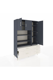 Hyperion Dolap 9 Raflı 5 Çekmeceli 3 Kapaklı 132x44x195 Antrasit-Antrasit/Aytaşı