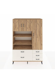 Hyperion Dolap 9 Raflı 5 Çekmeceli 3 Kapaklı 132x44x195 Çam-Çam/Aytaşı