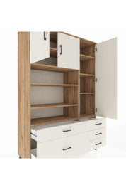 Hyperion Dolap 9 Raflı 5 Çekmeceli 3 Kapaklı 132x44x195 Çam-Aytaşı/Aytaşı