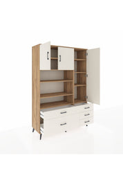 Hyperion Dolap 9 Raflı 5 Çekmeceli 3 Kapaklı 132x44x195 Çam-Aytaşı/Aytaşı