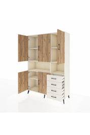 Hyperion Dolap 7 Raflı 4 Çekmeceli 5 Kapaklı 132x44x195 Aytaşı-Çam/Aytaşı