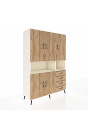 Hyperion Dolap 7 Raflı 4 Çekmeceli 5 Kapaklı 132x44x195 Aytaşı-Çam/Çam