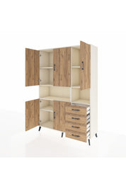 Hyperion Dolap 7 Raflı 4 Çekmeceli 5 Kapaklı 132x44x195 Aytaşı-Çam/Çam