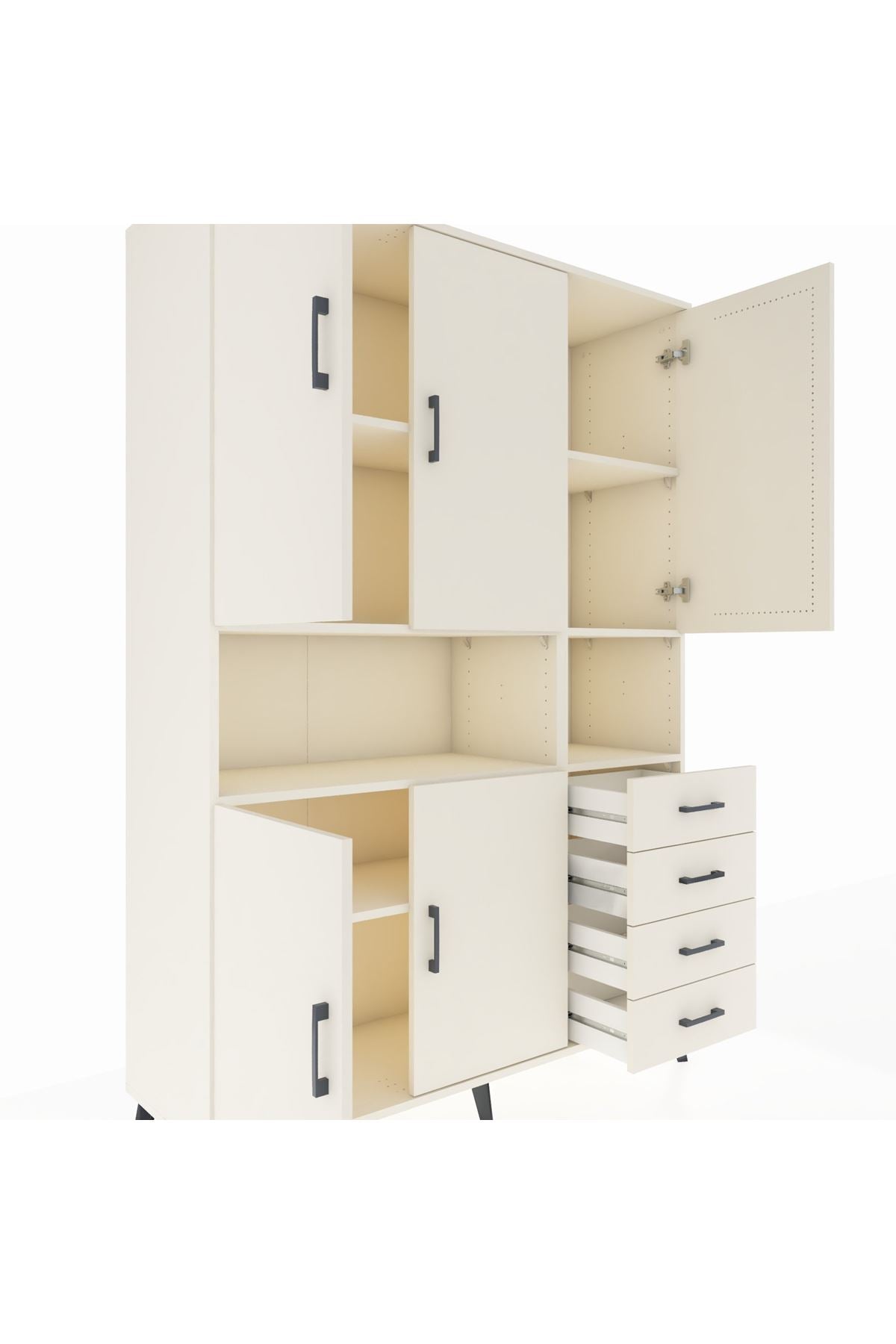 Hyperion Dolap 7 Raflı 4 Çekmeceli 5 Kapaklı 132x44x195 Aytaşı-Aytaşı/Aytaşı