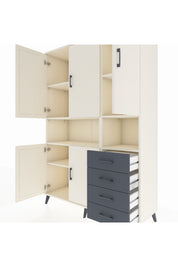 Hyperion Dolap 7 Raflı 4 Çekmeceli 5 Kapaklı 132x44x195 Aytaşı-Aytaşı/Antrasit