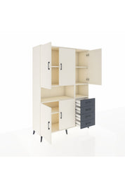 Hyperion Dolap 7 Raflı 4 Çekmeceli 5 Kapaklı 132x44x195 Aytaşı-Aytaşı/Antrasit