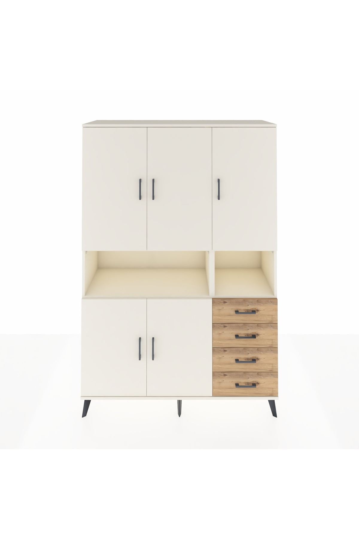 Hyperion Dolap 7 Raflı 4 Çekmeceli 5 Kapaklı 132x44x195 Aytaşı-Aytaşı/Çam