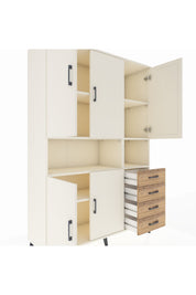 Hyperion Dolap 7 Raflı 4 Çekmeceli 5 Kapaklı 132x44x195 Aytaşı-Aytaşı/Çam