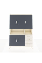 Hyperion Dolap 7 Raflı 4 Çekmeceli 5 Kapaklı 132x44x195 Aytaşı-Antrasit/Aytaşı