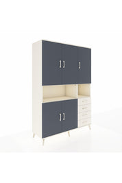 Hyperion Dolap 7 Raflı 4 Çekmeceli 5 Kapaklı 132x44x195 Aytaşı-Antrasit/Aytaşı