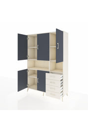 Hyperion Dolap 7 Raflı 4 Çekmeceli 5 Kapaklı 132x44x195 Aytaşı-Antrasit/Aytaşı