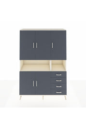 Hyperion Dolap 7 Raflı 4 Çekmeceli 5 Kapaklı 132x44x195 Aytaşı-Antrasit/Antrasit