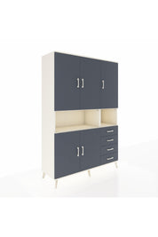 Hyperion Dolap 7 Raflı 4 Çekmeceli 5 Kapaklı 132x44x195 Aytaşı-Antrasit/Antrasit