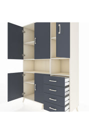 Hyperion Dolap 7 Raflı 4 Çekmeceli 5 Kapaklı 132x44x195 Aytaşı-Antrasit/Antrasit