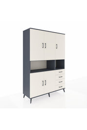 Hyperion Dolap 7 Raflı 4 Çekmeceli 5 Kapaklı 132x44x195 Antrasit-Aytaşı/Aytaşı