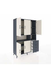 Hyperion Dolap 7 Raflı 4 Çekmeceli 5 Kapaklı 132x44x195 Antrasit-Aytaşı/Antrasit