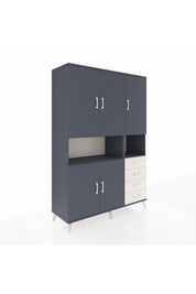 Hyperion Dolap 7 Raflı 4 Çekmeceli 5 Kapaklı 132x44x195 Antrasit-Antrasit/Aytaşı