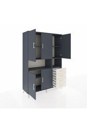 Hyperion Dolap 7 Raflı 4 Çekmeceli 5 Kapaklı 132x44x195 Antrasit-Antrasit/Aytaşı