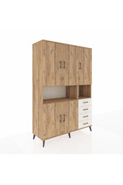 Hyperion Dolap 7 Raflı 4 Çekmeceli 5 Kapaklı 132x44x195 Çam-Çam/Aytaşı
